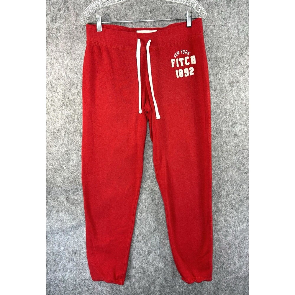 Abercrombie Y2K Sweatpants Red Drawstring Athleisure Joggers NY A&F Size M